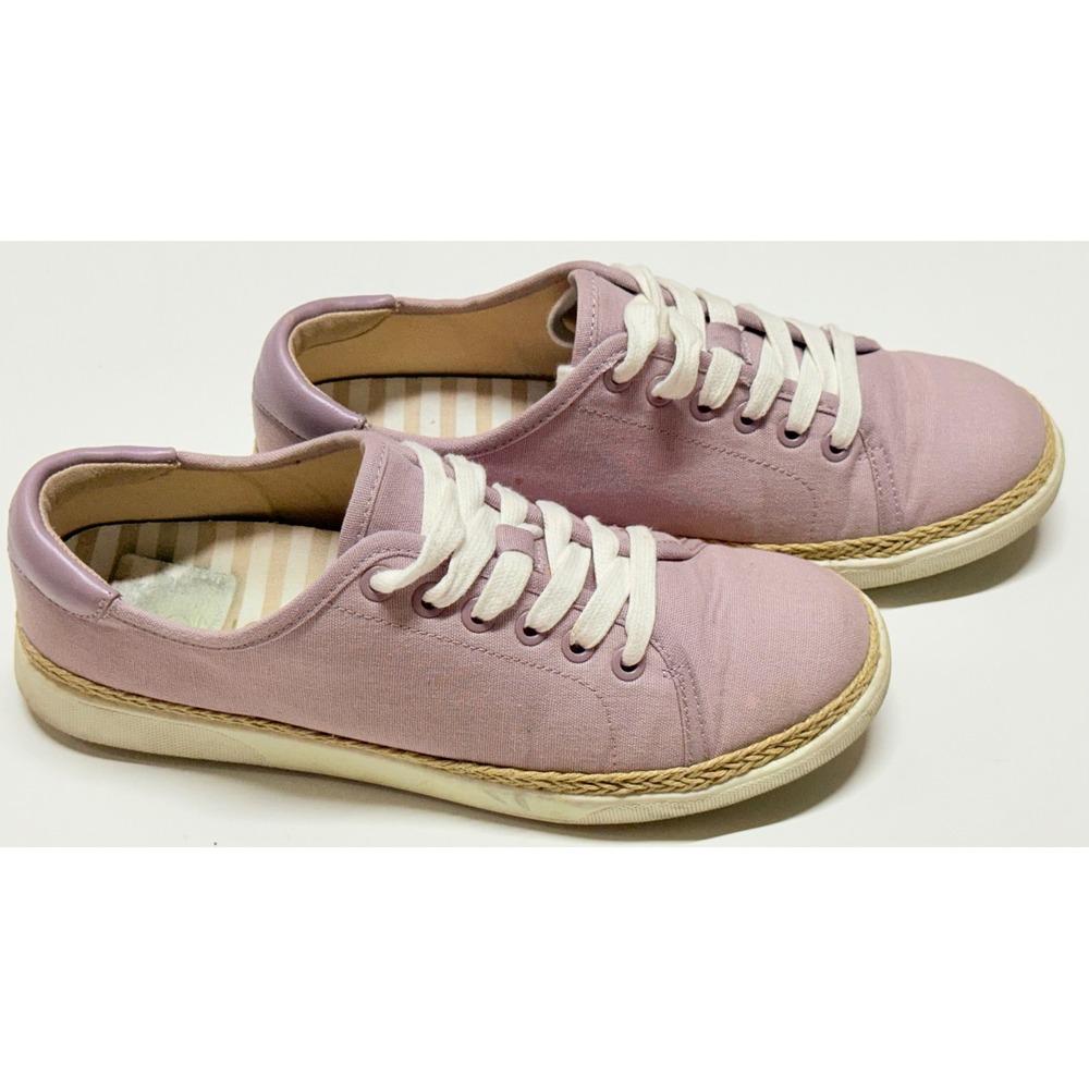Vionic Hattie‎ Mauve Purple Canvas Jute Lace Up Sneakers Womens 8 HATTIE/VS223